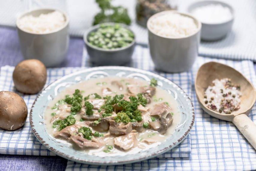 Frikassee mit Jackfruitfleisch klein - Jackfruit Fleischersatz